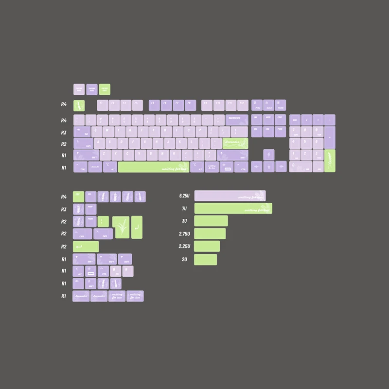 Gmk Lavender Keycaps Grupo Cherry Perfil Keycap Pbt Tintura Subbed q2 k2 65 75 Anne Gh60 Gk64 Poker 144 Chaves - Imagem 4