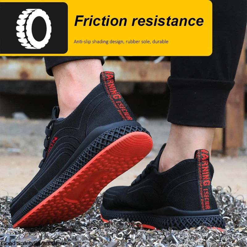 Men Safety Shoes Steel Toe Work Boots Women Men Work Shoes Puncture-Proof Boots Breathable Sneakers