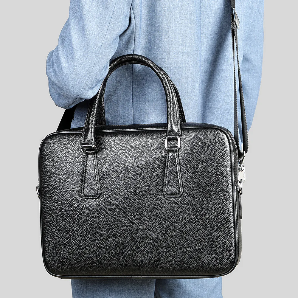 

Classic Design 13.3 Laptop briefcase for business man doctor layer briefcase bag genuine leather men bag working totes shoulder