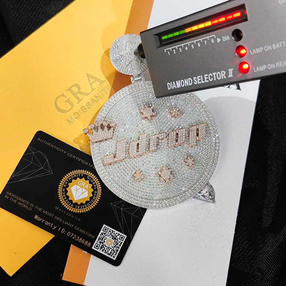 Pass Diamond Tester Hip Hop Fine Jewelry S925 Vvs Moissanite Diamond Iced Out Custom Moissanite Pendant Hiphop