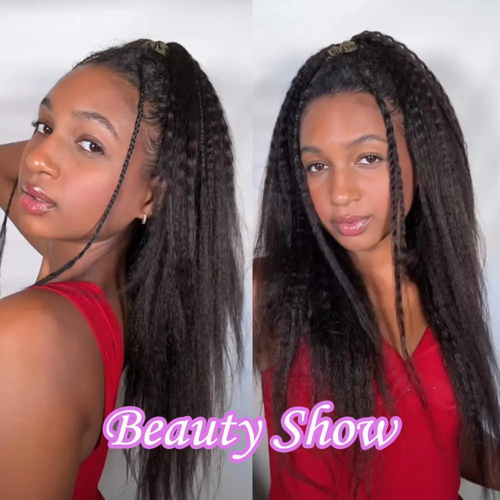 Kinky Straight Crochet Hair Pre-Looped Human Hair Boho Braids & Twists Buttery Soft Lightweight Feather Texture Hair Extensions 6