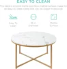 36in Faux Marble Accent Table, Modern End Table, Large Coffee Table Home Decor for Living Room, Dining Room, Tea, Coffee 5