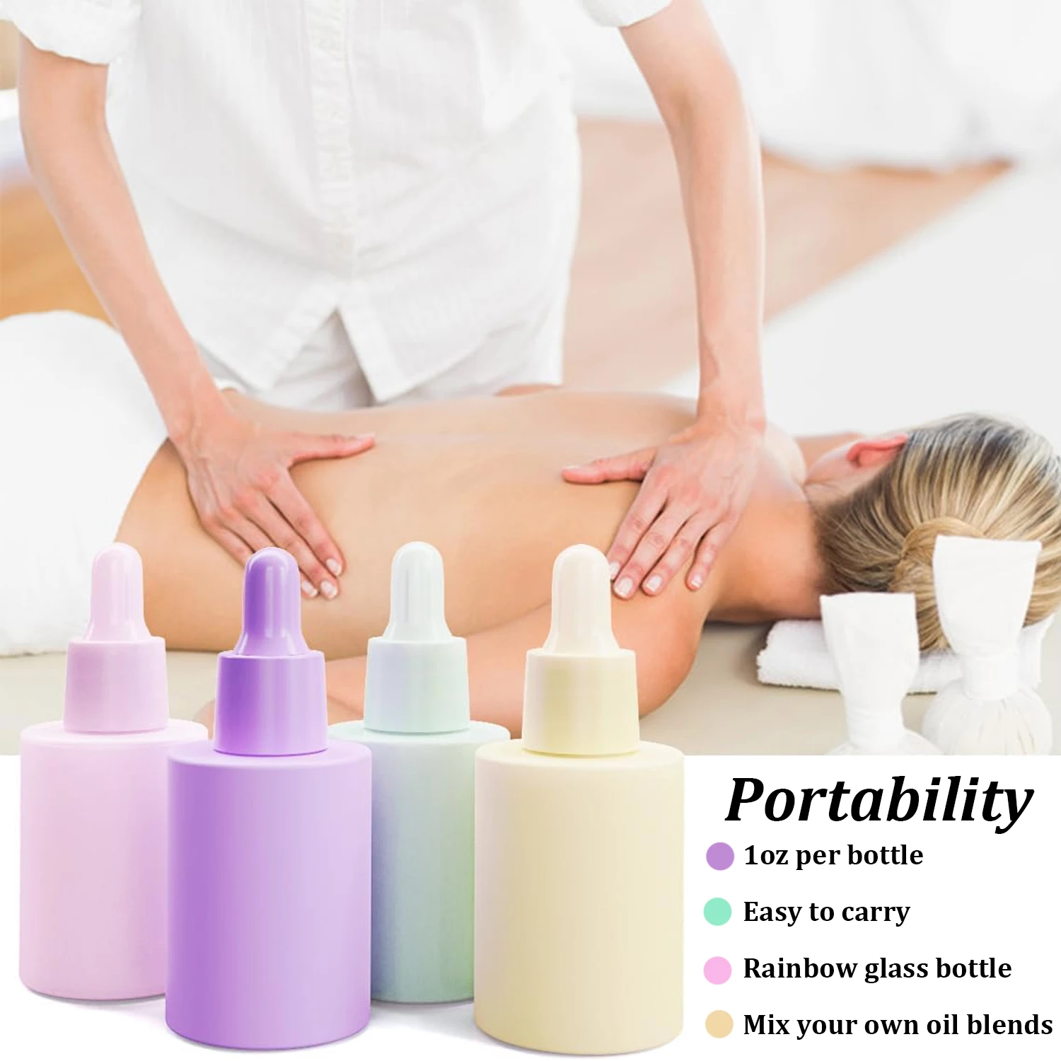 Description Picture 5 of item10PCS 30ml Dropper Bottles Macaron Colored Glass Container Mini Travel Essentials Bottle With Glass Drop Pipettes Cap Refillable