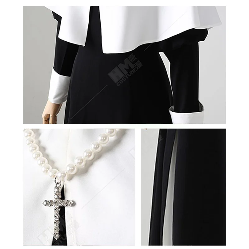 Generic Nun Habit Cosplay Costume for Halloween and Events