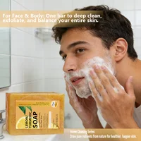 Savon au citron et au curcuma YUITIKUE |   Nettoyage en profondeur pour le visage et le corps |   Peau lisse et équilibrée avec des particules naturelles de coquilles de noix 100g 5