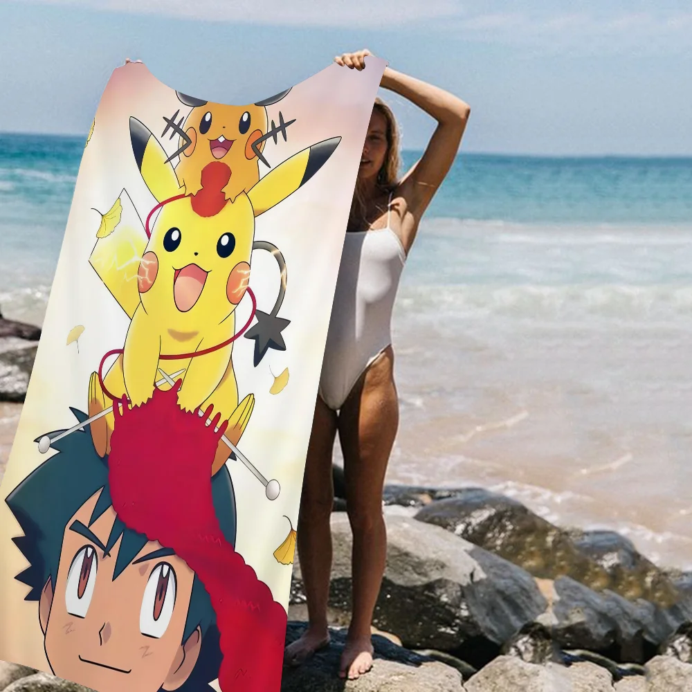 bilibili Cute P-Pokemon P-Pikachu Towel Microfiber Beach Towel Absorbent Quick Soft Yoga Swimming Resort Mountain Climbing Towel 3
