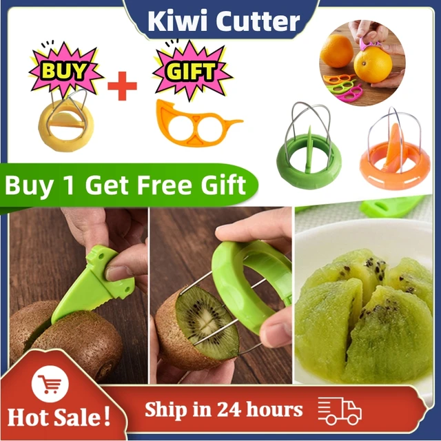 Stainless Steel Kiwi Peeler and Cutter - Compact 2-in-1 Design