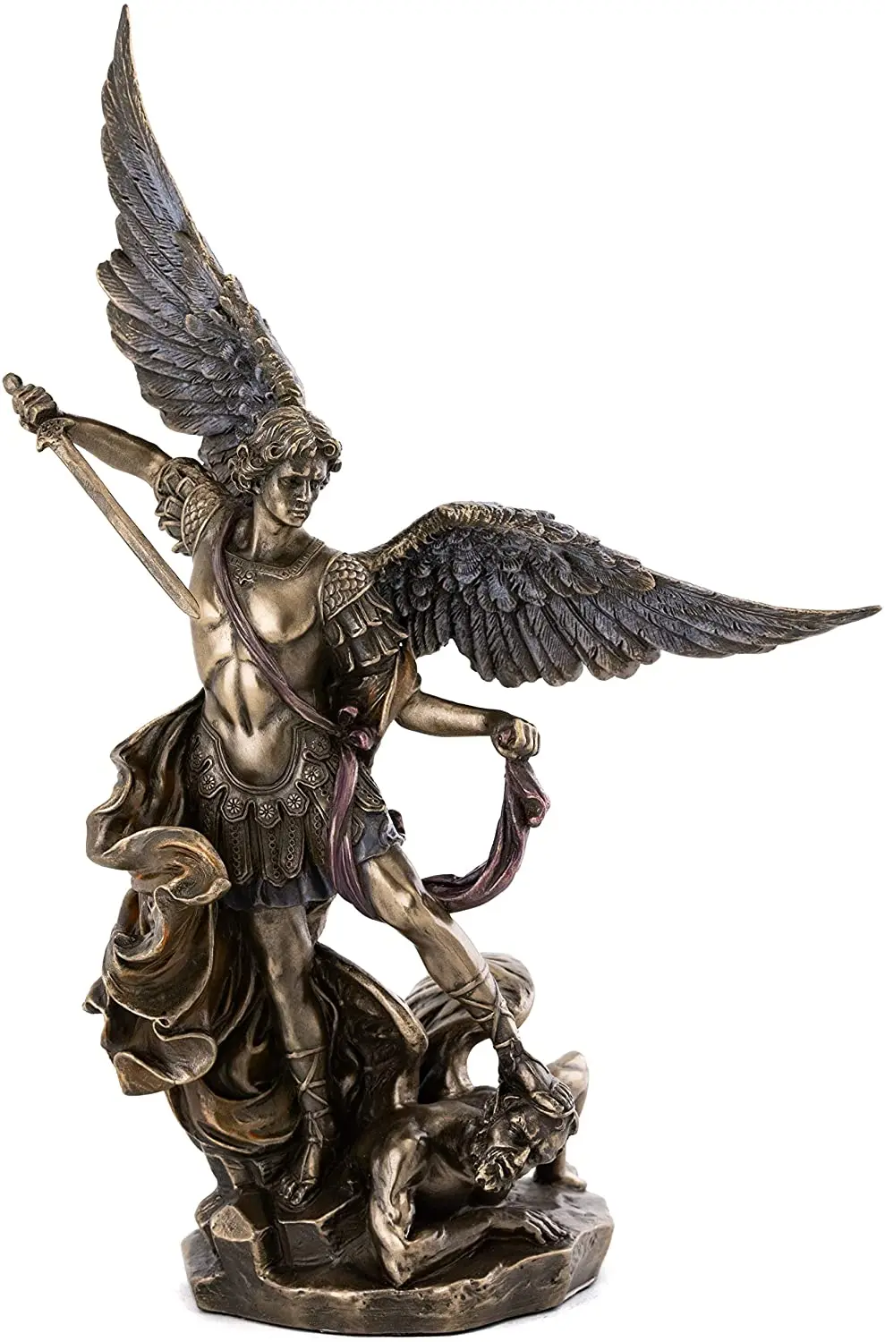 

Top Collection Archangel St. Michael Statue - Michael Archangel of Heaven Defeating Lucifer in Premium Cold-Cast Bronze - 10