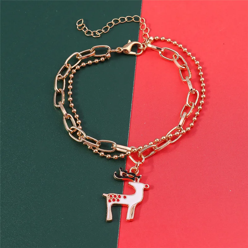 Aihua Modische Weihnachtsarmbänder Neujahr Weihnachtsbaum Glocke Rentier Santa Schneeflocke Armbänder für Frauen Modeschmuck Geschenke – Detail 9