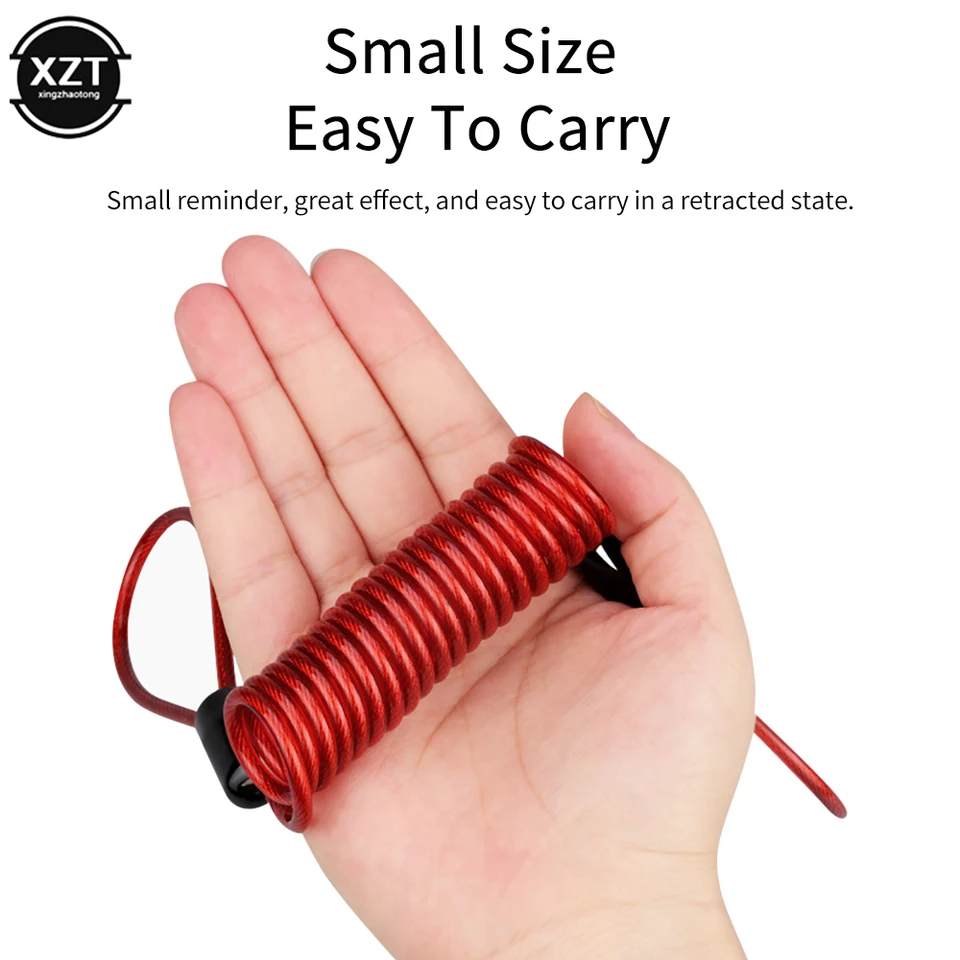 Cavo Di Sicurezza Per Moto 120cm Verde - Antifurto Per Freno A Disco Con Molla, Leggero E Pratico