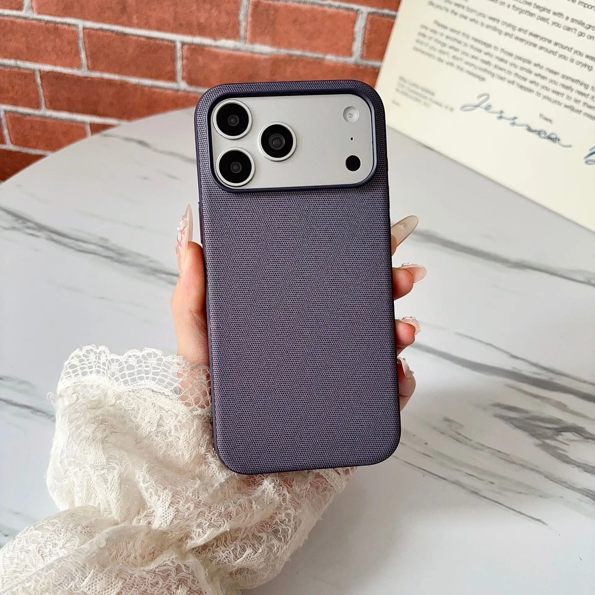 Luxury Techwoven Fabric Magnetic Phone Case - Premium Shockproof Hard Cover with Magsafe Compatibility