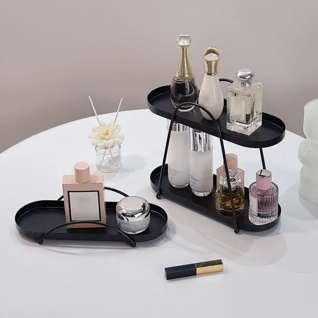 Light Luxury Large Capacity Jewelry Storage Rack Anti-rust Simple Desktop Storage Holder Modern Metal Makeup Holder Hotel 5