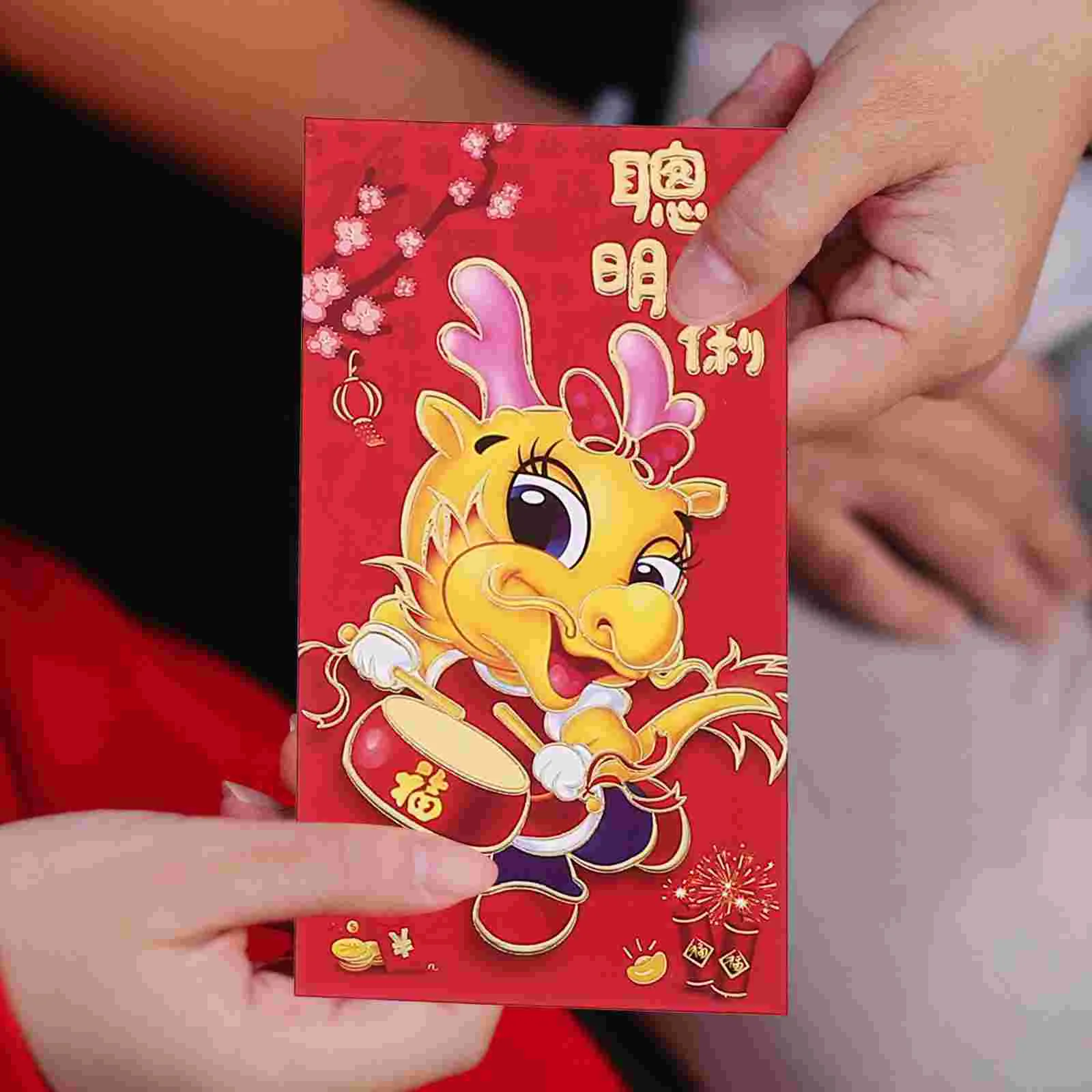 Didiseaon 30pcs 2024 Year of The Dragon Red Packet New Year Red Packet  Envelopes for Money Decorative Envelopes Chinese Red Envelope Paper Money  Red