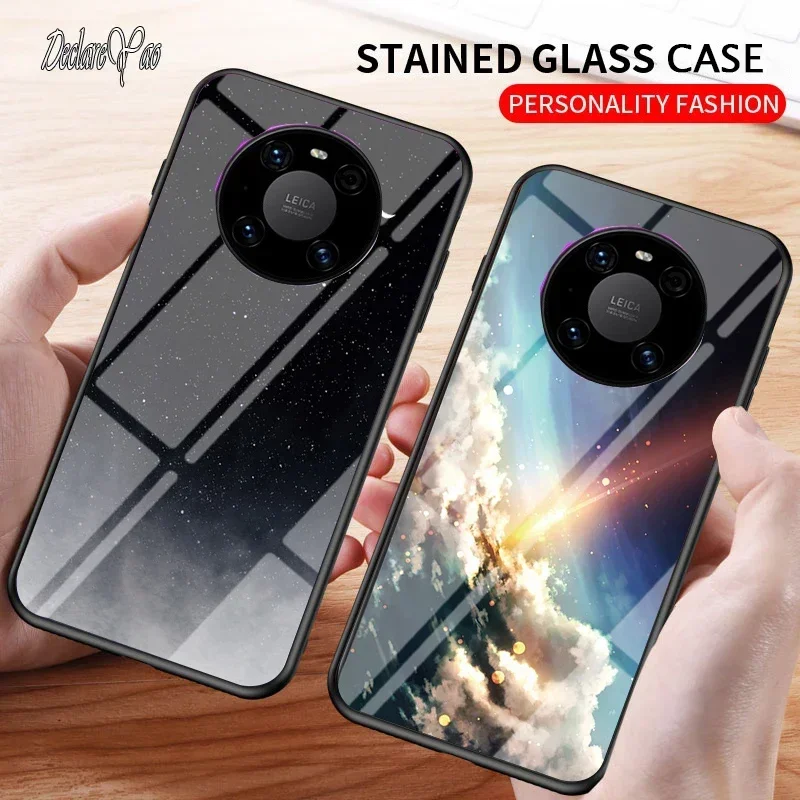 Abdeckungen Für Huawei Mate 60 Pro Fällen Harte Coque Für Huawei Mate 60 50 40 Pro Plus Abdeckung Gehärtetem Glas fall Für Huawei Mate 30 20