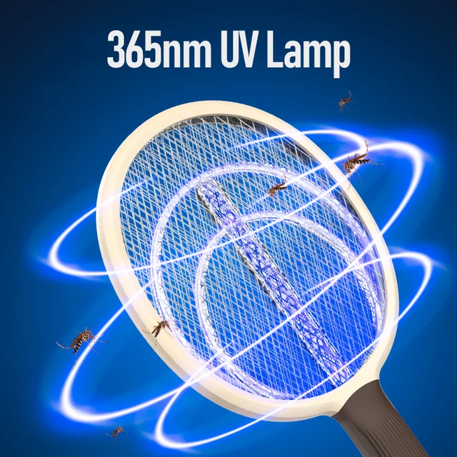 Két-Egy-Egy Szúnyoggyilkos Lámpa Elektromos Sokkoló 365Nm Uv Könnyű Hibás Zapper Csapda Legyek Rovarok Usb Újratölthető Nyári Légy Swatter - Image 3