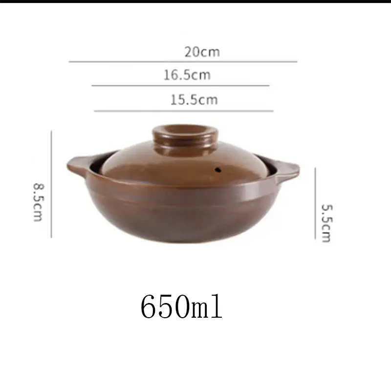 650ml 900ml תבשיל אורז אטריות דייסת חלב מרק חימר תבשיל חרס בישול סיר Decoct סיני עם ידית אוזן חימר סיר