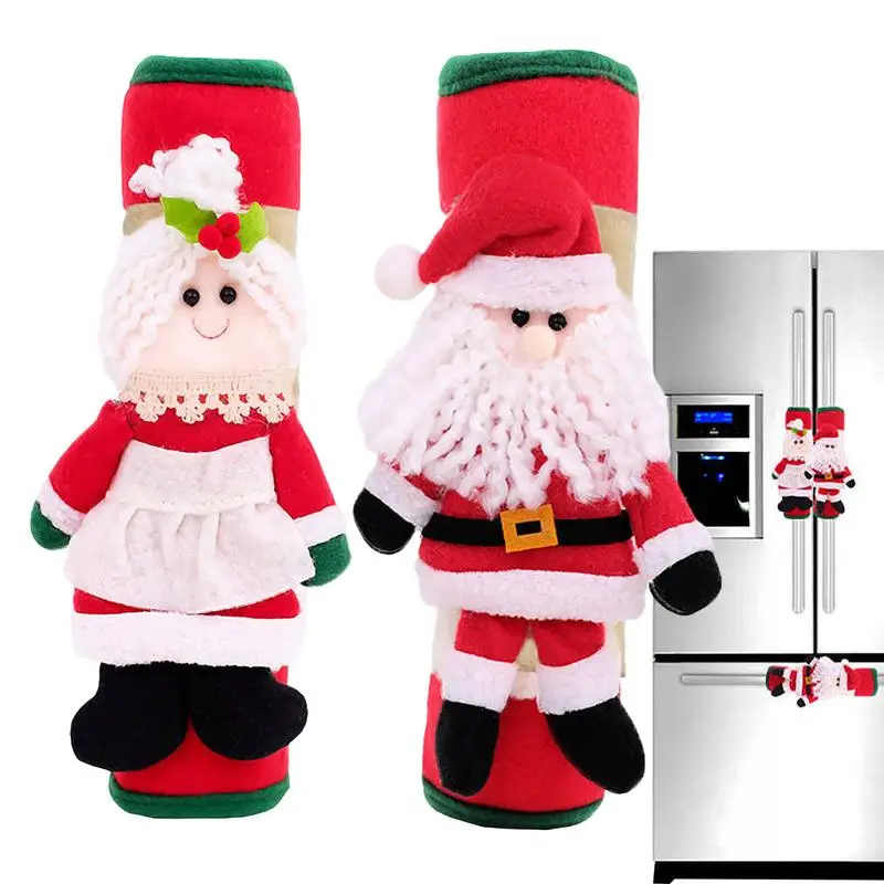 

2pcs Refrigerator Handle Covers Door Handle Cover Kitchen Appliance Christmas Santa Decor Fridge Oven Handle Antiskid Door Knob