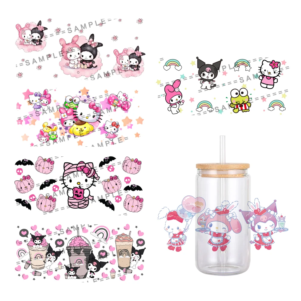 

Sanrio Friend Hello Kitty Melody Pattern UV DTF Transfer Sticker Waterproof Transfers Decals For 16oz Glass Cup Wrap Stickers