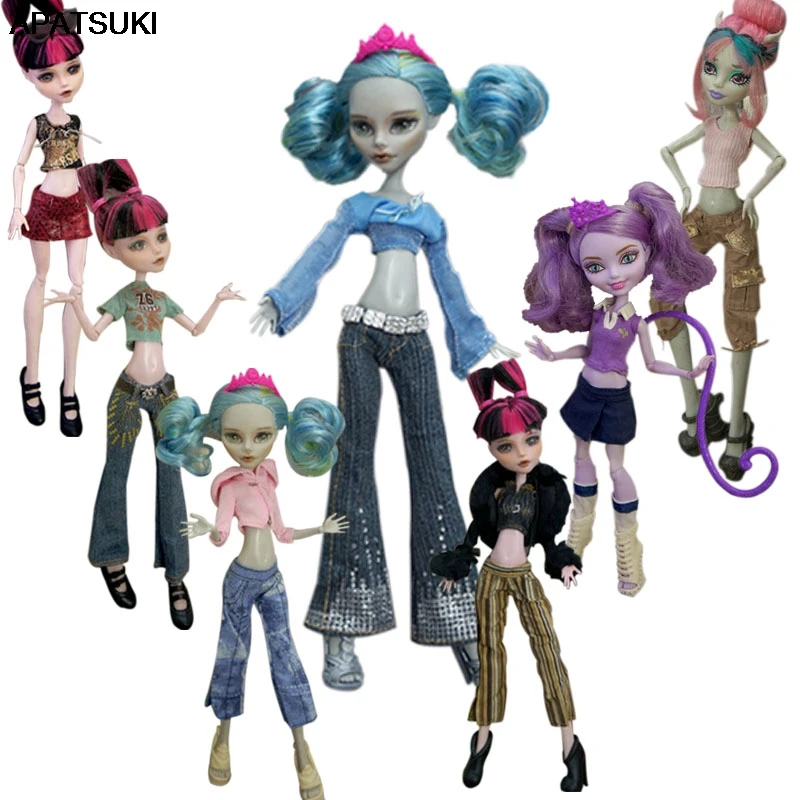 Ropa de moda para muñecas Monster High, Vestidos de fiesta, ropa informal  para muñecas MH, juguetes para niños, 7 unids/lote, 1/6 - AliExpress  Juguetes y pasatiempos
