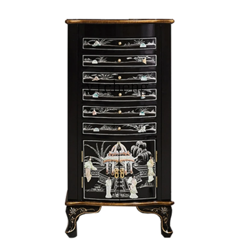 

Tqh Vintage Jewelry Cabinet Multi-Functional Jewelry Cabinet Household Storage Cabinet Storage Large Capacity