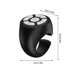 Wireless Bluetooth Finger Ring Remote Control for Scrolling and Page Turning in Home, Car, and Travel (Black)