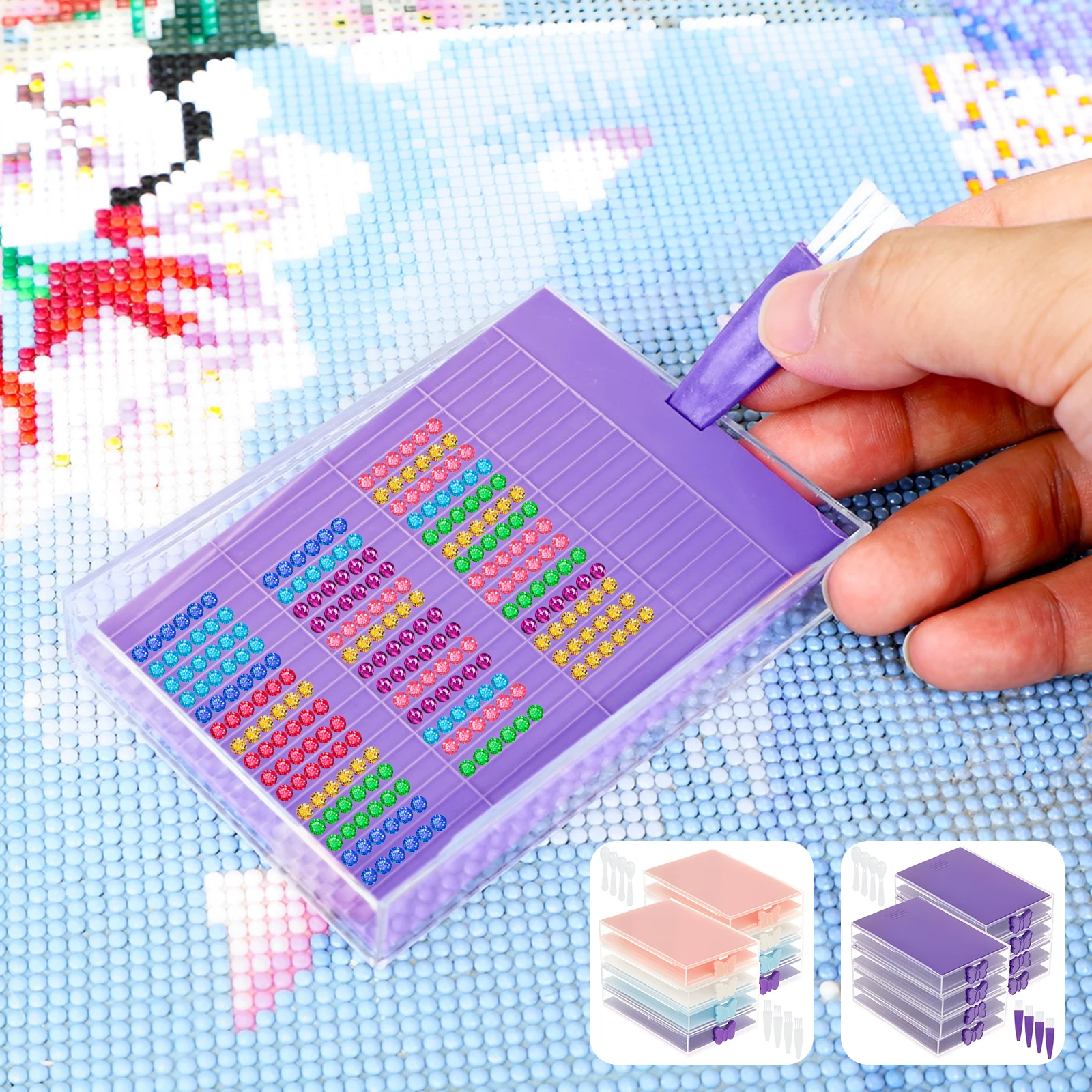 Diamond Art Painting Tools Accessories Kit Portable Art Painting Trays Tools Sturdy ABS Diamond Easy to Use