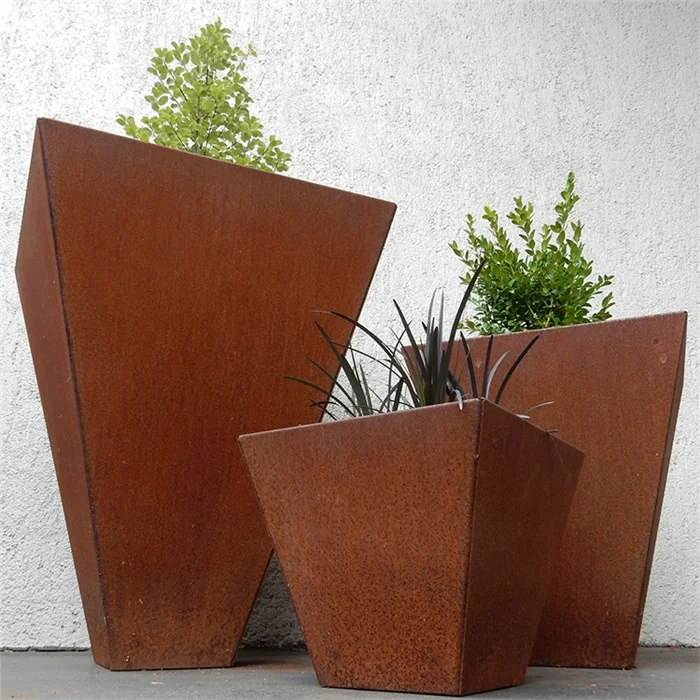 corten steel planter outdoor corten steel plant pots flower planter pot plant