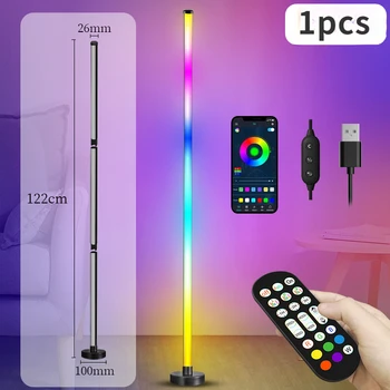 Smart RGB Floor Lamp with Music Sync  Modern Mood Lighting LED Stand Lights for Bedroom Game Room Living Room Decor 2