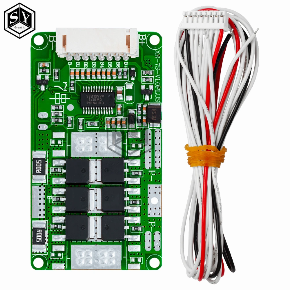 7S 24V 10A 15A 18A li-ion Lmo Ternary Lithium 18650 batteria bms batteria carica scheda di protezione equilibrio con cavo - immagine 3