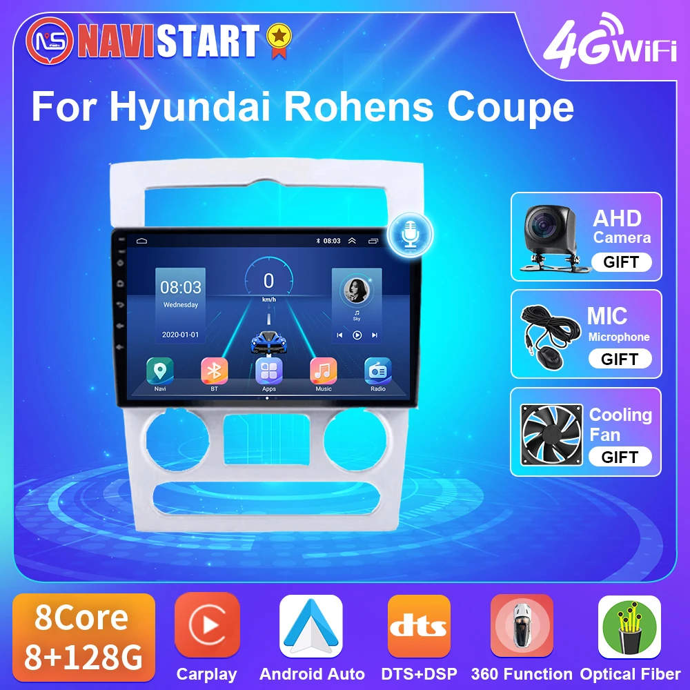 

NAVISTART Android 10 Car Radio For Hyundai Rohens Coupe 2004-2006 With Screen Navigation GPS Multimedia Video 4G WIFI BT Carplay