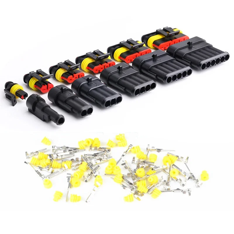 Waterproof Automotive Electrical Connector Set - 5 Pieces
