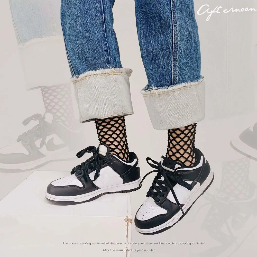 

Cute College Style Mesh Summer Cotton Hosiery Casual Socks Tube Socks Hole Socks Hollow Fishnet Socks Women Socks