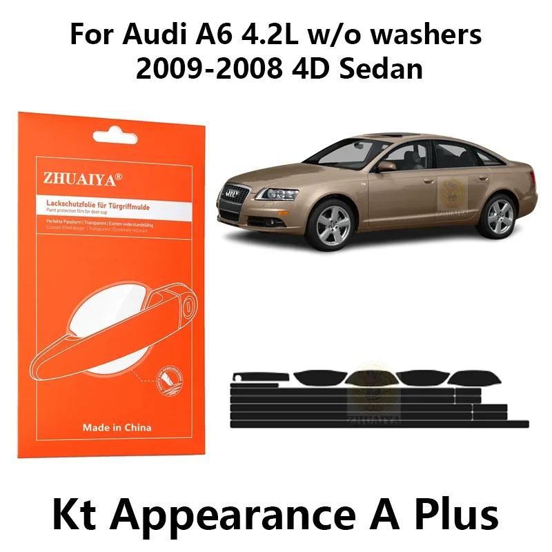 

Защитная пленка ZHUAIYA для красок дверной ручки, ТПУ PPF для Audi A6 2009 л w/o шайбы 2008-4D Седан