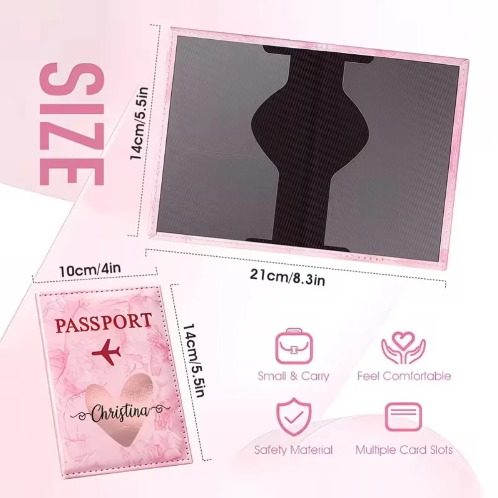 Portafoglio per Passaporto Personalizzato, Custodia da Viaggio Resistente ai Graffi, Supporta Design con Nome Personalizzato, Sottile e Leggero per Borsa da Viaggio - immagine 2