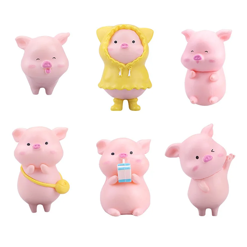 Pig Sculpture Pig Decor Diy Craft Pig Figurine Vivid Cartoon Miniature