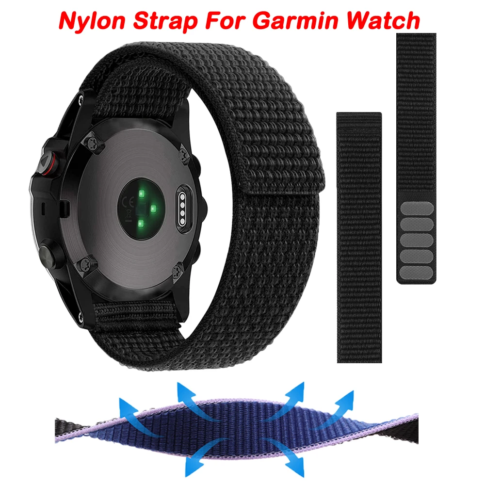 Нейлоновый ремешок QuickFit 22 мм 26 мм для Garmin Fenix 7 7X 6X Pro 5X ...