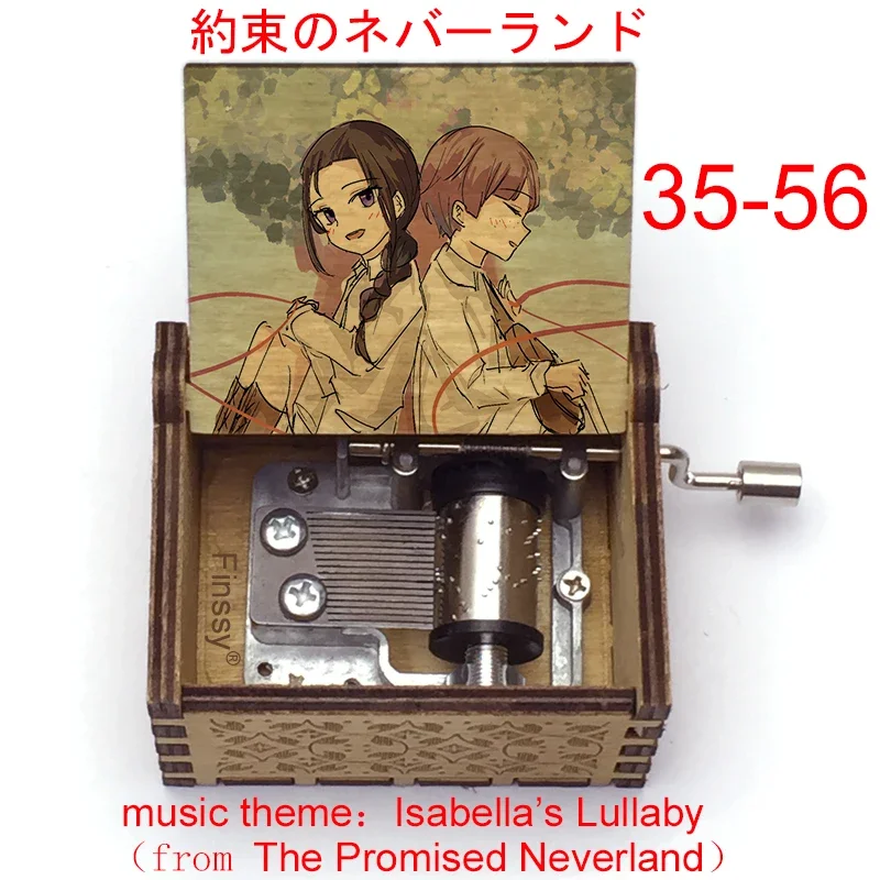 Anime The Promised Neverland Music Box Color Print Wooden Isabella's Lullaby Music Anime Fans Gift Party Casket Decoration