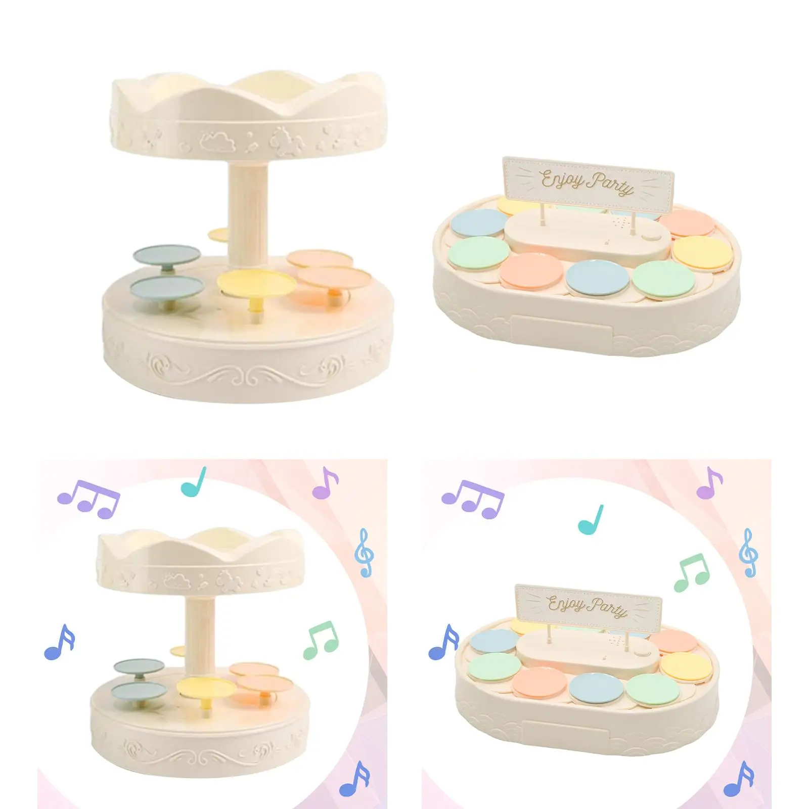 Carousel Cupcake Holder with Serving Trays Automatic Rotating for Birthday