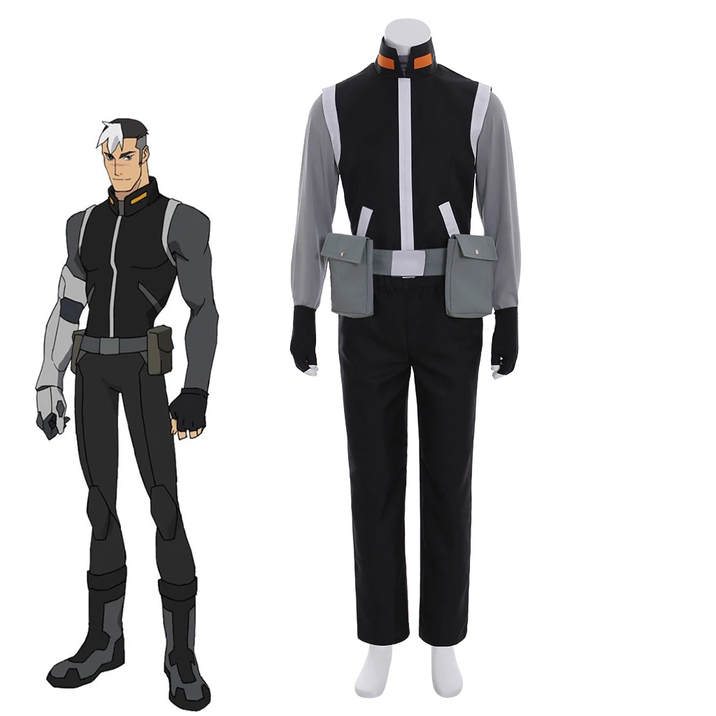 

Shiro Black Cosplay Voltron Anime Costume Men's Fancy Uniform Full Set Halloween Carnival Party Outfits Comic Con Warrior Show