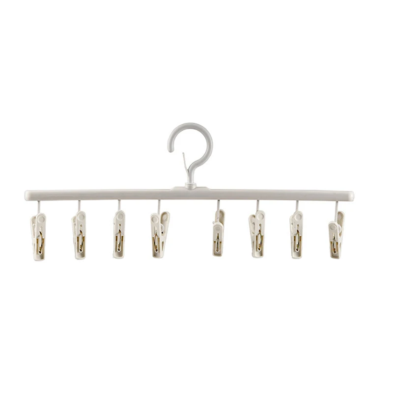 

Вешалка для сушки одежды с 8 зажимами, ветрозащитная вешалка для шляп, нижнего белья, носков, одежды, вешалка для белья, держатель, Домашний Органайзер, подвесные крючки