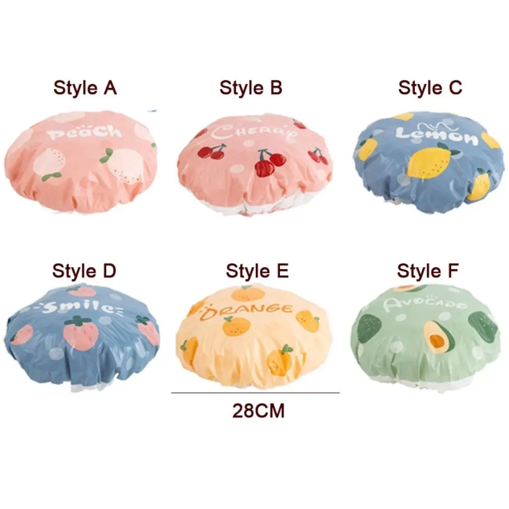 Pink Cherry Bath Hat Thicken Waterproof and Oil Fume Cap Women Spa Hair Salon Supplies Shower Cap Bathroom Accessories 6