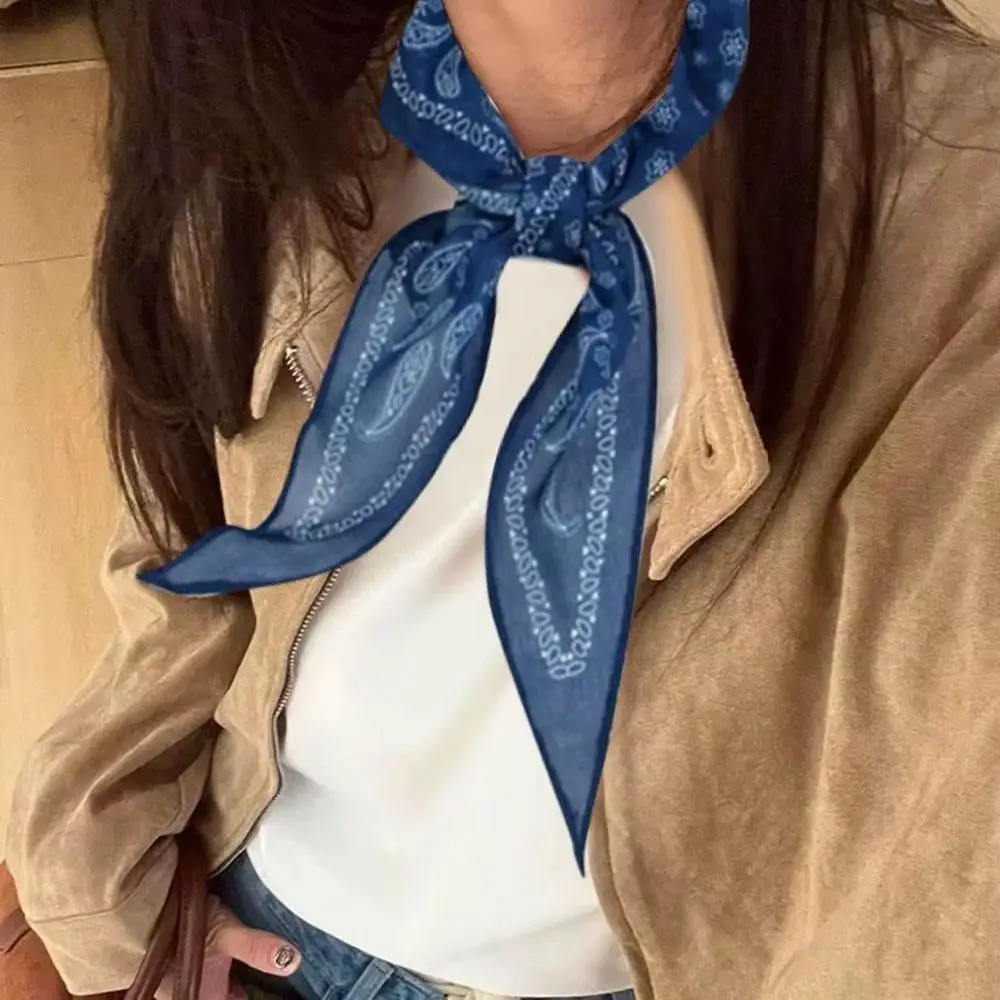 Elegant Paisley Silk Headscarf and Neck Shawl