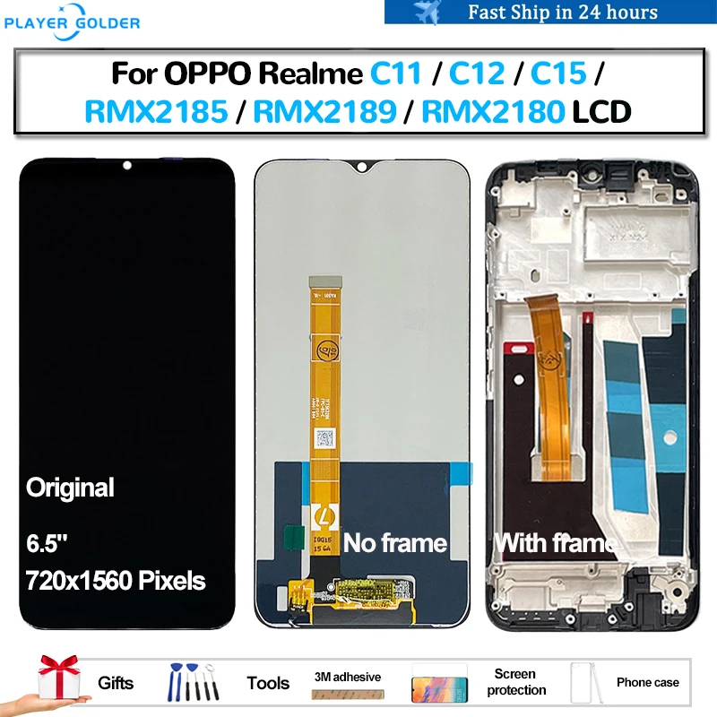 

Original For OPPO Realme C11 RMX2185 C12 RMX2189 C15 RMX2180 Pantalla lcd Display Touch Panel Screen Digitizer Assembly Repair