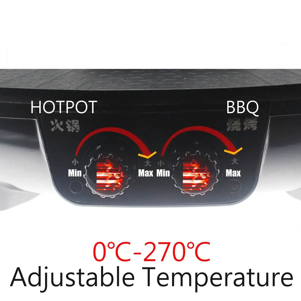 220V 1600W Oven Hot Pot Electric Multi Cooker Durable Hotpot Non-Stick BBQ Roasting Baking Plate for Barbecue Kitchen Cookware 4