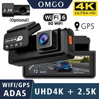 Caméra embarquée ADAS 4K+2.5K GPS WIFI Vision nocturne 24h Mini caméra embarquée avec objectif arrière en option Enregistreur vidéo DVR pour voiture Boîte noire 1