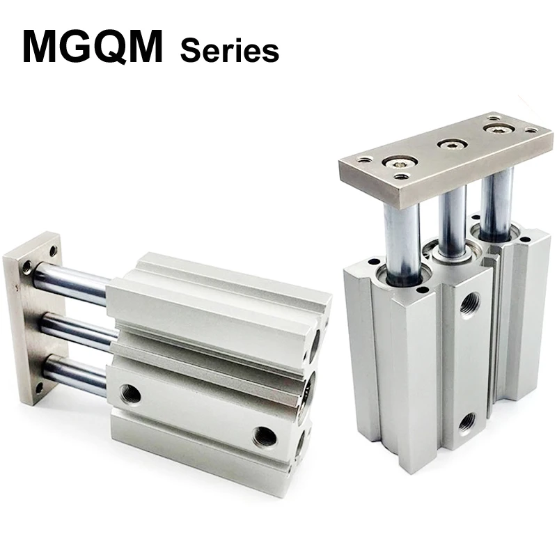 

MGQM SMC size Compact Guide Cylinder BORE 12 16 20 25 32 40 50 63 Stroke 10 20 25 30 40 50 75 100 125 150 200 250 300