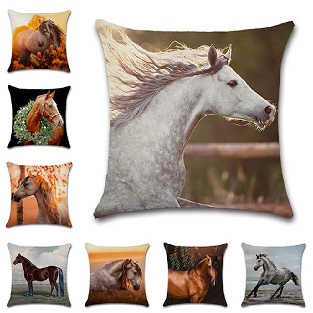 

Animal Horse Cushion Cover Decorative Home Throw Sofa Chair Car Seat Friend Bedroom Kids Gift Pillowcase