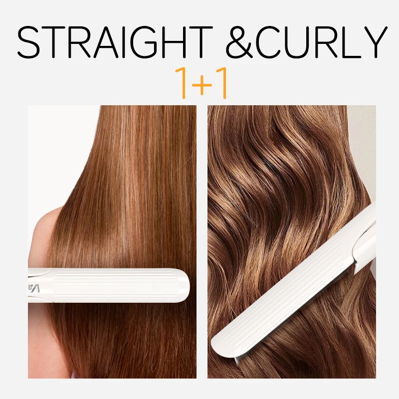 2in1 Hair Curling Tongs Flat Iron Professional Hair Straightener Curler PTC Magic Curling Treatment Styling Appliances