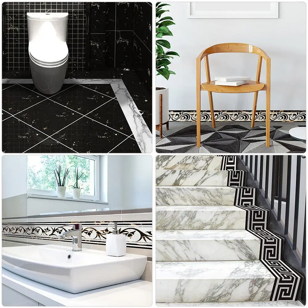 Waterproof Waist Skirting Line Wall Sticker Self-adhesive Living Room Wall Stickers Peel and Stick Portable Brilliant Home Decor