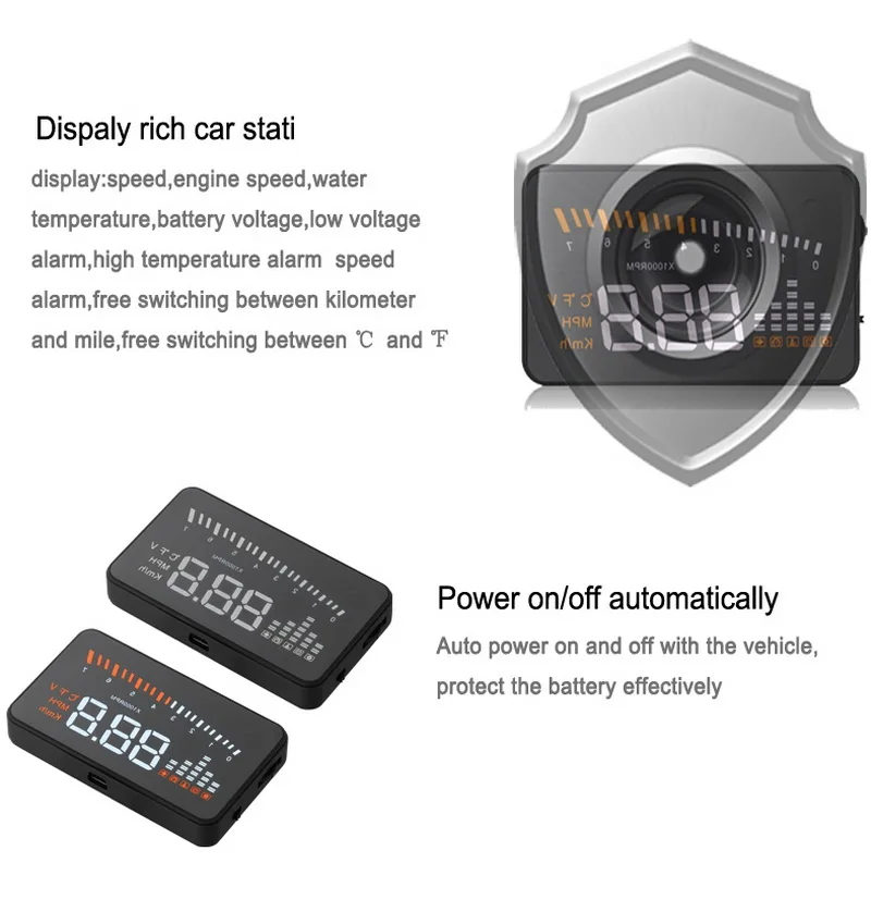  ÷ KM MPH  Ʈ GPS X5 Ƽ ÷   ڵ HUD ÷, 3 ġ HD ũ ׼